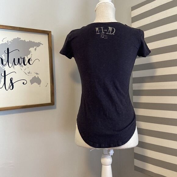 Harley-Davidson Black Skull HD 03 Women's Short Sleeve T-Shirt Size XS - Picture 5 of 7